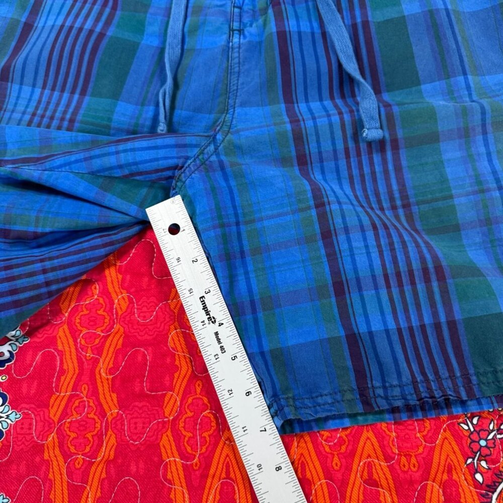 Weatherproof Drawstring Hybrid Casual Shorts Men 32 Blue Green Plaid - Picture 4 of 12